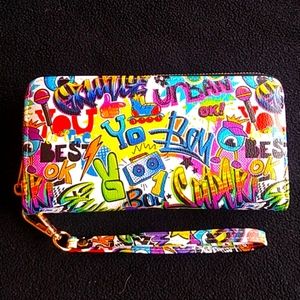 Graffiti multicolored wallet